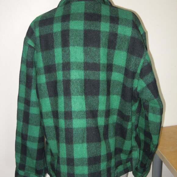 Vintage Ak-Jac Wool Jacket Men’s Green Black Plaid Hunting Chore Mackinaw SMALL - Picture 7 of 9